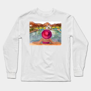 Pool Girl in Palm Springs Long Sleeve T-Shirt